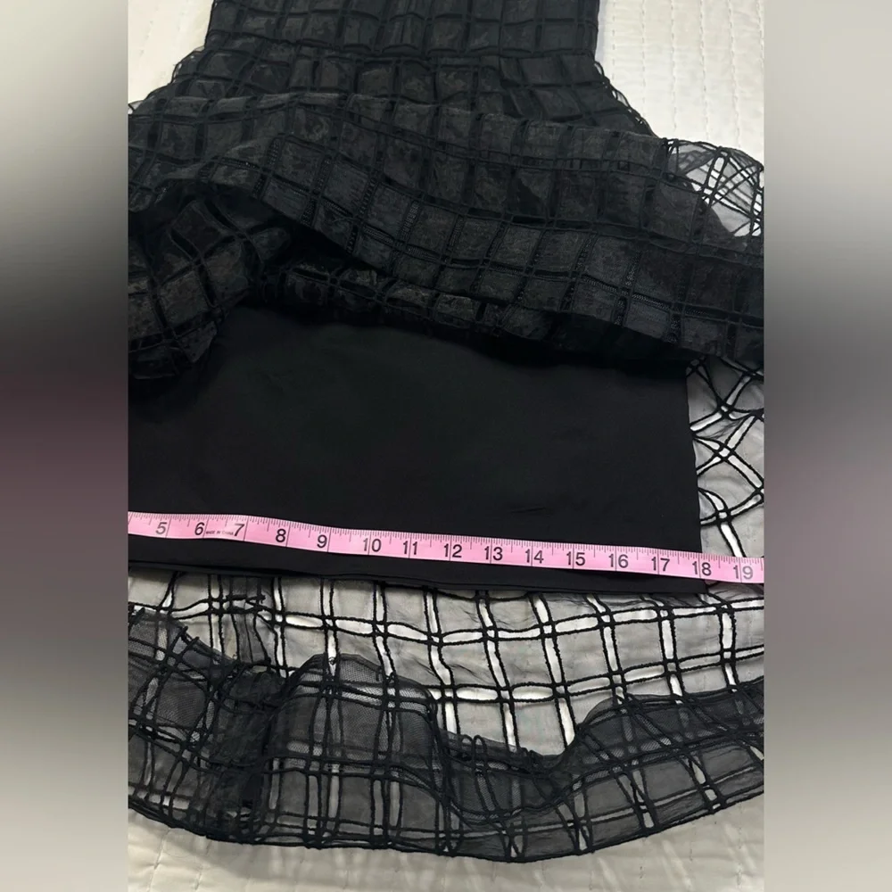 NICHOLAS  Holiday Window Lace Bustier Black Strapless Mesh Dress With Pockets - Picture 9 of 16
